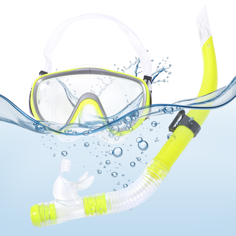 Snorkel Set - ダイビングマスク＆シュノーケルセット 調節可能なスキューバダイビングマスク 漏れなし ドライシュノーケルセット 曇り止め機能付き スキューバダイビング用