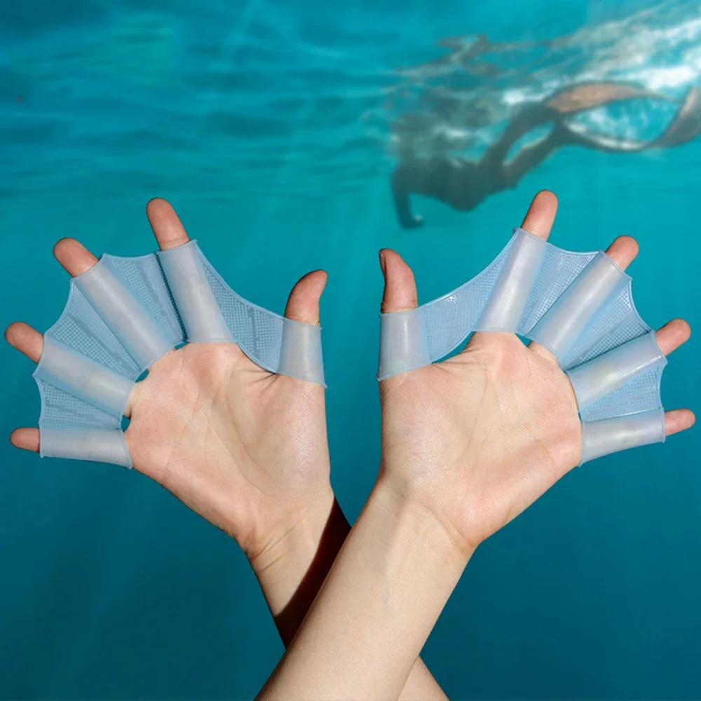 Flippers Swimming - シリコーン水泳フィンフリッパー男性女性子供水泳プールスポーツプロフェッショナルトレーニング指手水かき手袋パドル機器