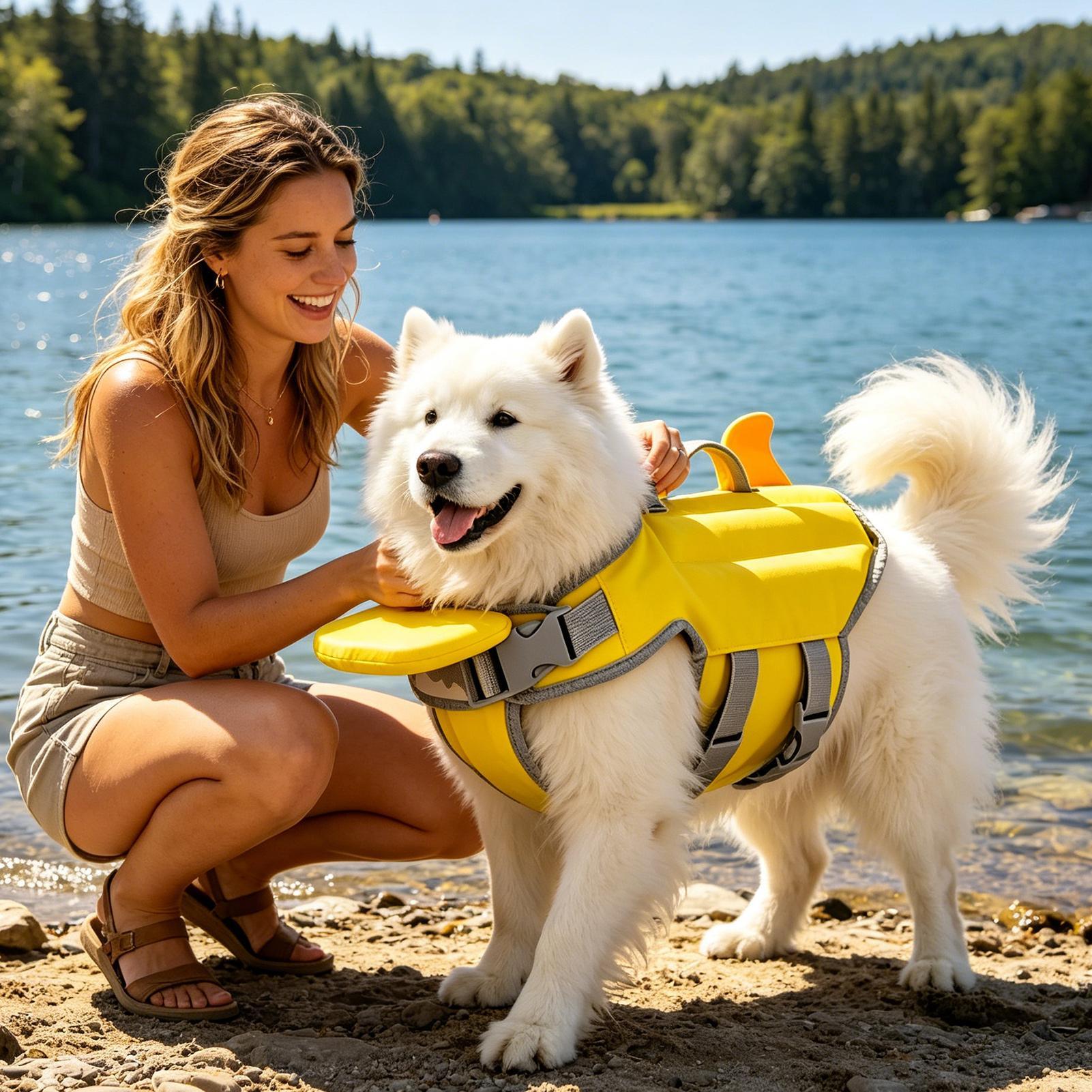 子犬、小型犬、中型犬用ペットプール、屋外用救命胴衣、救助ハン - Life Jacket のレビューと価格