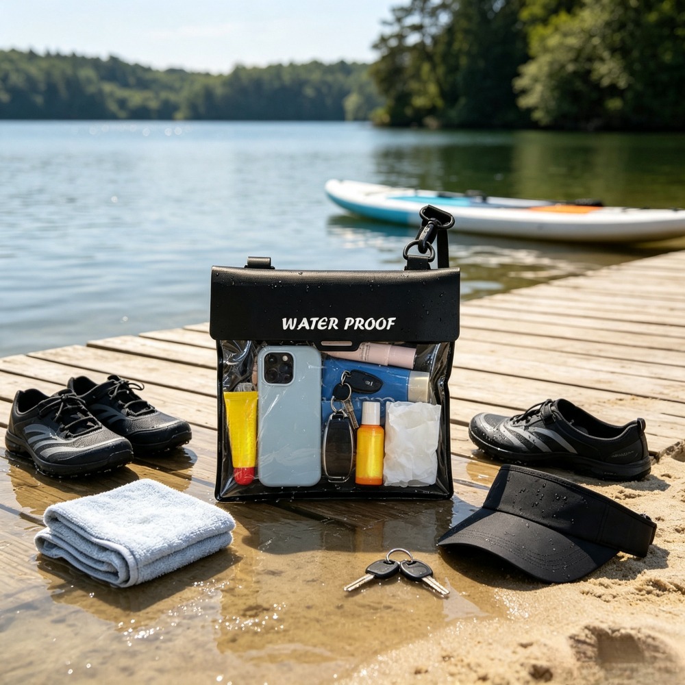 防水仕様のクロスボディビーチバッグ（ブラック、1個入り）、タ - Dry Bag Waterproof のレビューと価格